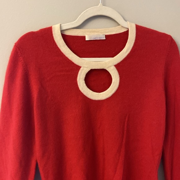 💜 Cxd London Red Cashmere Sweater women’s size small - Picture 2 of 8